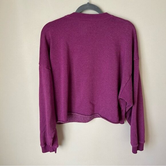 American Eagle Outfitters Purple Cropped Crewneck Sweatshirt Women’s Size XL - Picture 5 of 6